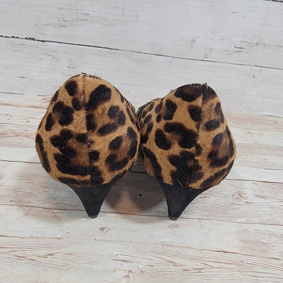 SAINT LAURENT Leopard Print Pony Hair Charlotte Kitten Heels - Picture 3 of 16